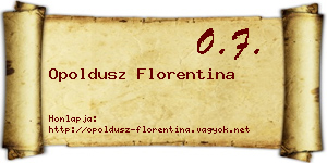 Opoldusz Florentina névjegykártya